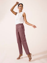 Load image into Gallery viewer, Go Colors Medium Violet Woven Cotton Stretch Chino Pants
