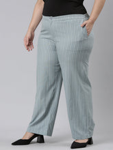 Load image into Gallery viewer, Go Colors Blue Cotton Stripes Cargo Pant
