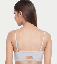 Load image into Gallery viewer, Enamor Moulded Double Layer Front Women's Cotton Cami Bra - Detachable Slim Straps with Back Keyhole, Non Padded, Wirefree, High Coverage - A022 (Greymelange)
