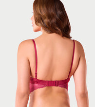 Load image into Gallery viewer, Enamor F191 Padded Wired Medium Coverage Butterfly Enhancer Plunge Push-Up Bra - Coral Wave
