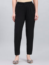 Load image into Gallery viewer, Go Colors Modal Black Festive Metallic Pants
