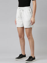 Load image into Gallery viewer, Go Colors White Stripes Linen Shorts
