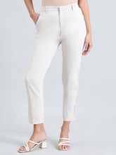 Load image into Gallery viewer, Go Colors Cream Crepe Tapered Trouser
