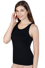 Load image into Gallery viewer, Amante Broad Straps Body Hugging Modal Vest - Black 77101
