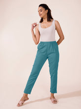 Load image into Gallery viewer, Go Colors Dusty Blue Cotton Pencil Pant
