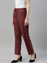 Load image into Gallery viewer, Go Colors Violet Woven Viscose Casual Pants
