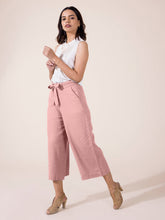 Load image into Gallery viewer, Go Colors Dusty Pink Linen Blend Culottes
