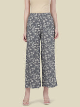 Load image into Gallery viewer, Go Colors Grey Woven Viscose Printed Palazzo
