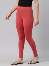 Load image into Gallery viewer, Go Colors Young Red Cotton Stretch Ankle Length Leggings
