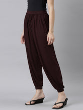 Load image into Gallery viewer, Go Colors Dark Wine Viscose Stretch Harems
