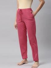 Load image into Gallery viewer, Go Colors Red Cotton Knit Printed Lounge Pants
