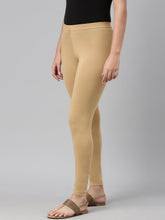 Load image into Gallery viewer, Go Colors Wheat Cotton Stretch Ankle Length Leggings
