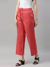 Load image into Gallery viewer, Go Colors Coral Cotton Wide Leg Pants

