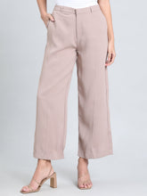 Load image into Gallery viewer, Go Colors Dusty Pink Crepe Wide Trouser
