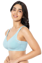 Load image into Gallery viewer, Amante Cotton Chic Support Solid Non Padded Non-Wired Bra - Porcelain Blue 93101
