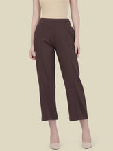Load image into Gallery viewer, Go Colors Dark Brown Ponte Wide Pants
