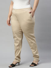 Load image into Gallery viewer, Go Colors Wheat Cotton Stretch Pants

