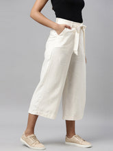 Load image into Gallery viewer, Go Colors Cream Linen Blend Culottes
