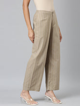 Load image into Gallery viewer, Go Colors Beige Cotton Stripes Cargo Pant
