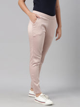 Load image into Gallery viewer, Go Colors Baby Pink Woven Cotton Stretch Treggings

