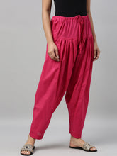 Load image into Gallery viewer, Go Colors Dark Pink Cotton Salwar
