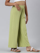 Load image into Gallery viewer, Go Colors Light Pista Viscose Stretch Knit Palazzo
