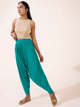 Load image into Gallery viewer, Go Colors Peacock Green Viscose Stretch Patiala
