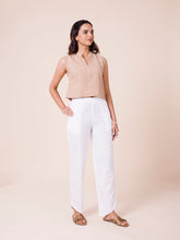 Load image into Gallery viewer, Go Colors White Cotton Stretch Dhoti Pant
