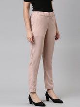 Load image into Gallery viewer, Go Colors Baby Pink Woven Cotton Stretch Formal Trouser
