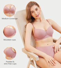 Load image into Gallery viewer, Enamor Women's Everyday  Balconette T-Shirt Bra - Eco fabric, Padded, Wirefree, Medium Coverage  - F131 (Nostalgia Rose)

