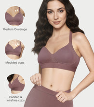Load image into Gallery viewer, Enamor The Flex T-Shirt Bra for Women Padded, Wire-Free, Medium Coverage, Cotton Everyday Bra - SMB01 (Neutral)
