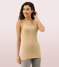 Load image into Gallery viewer, Enamor Sleeveless Scoop Neck Regular Length Camisole For Women - Slim Fit, Soft Stretch Cotton - E003 (Skin)
