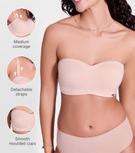 Load image into Gallery viewer, Enamor The Strapless Balconette T-Shirt Bra - Padded, Non-Wired, Medium Coverage - A129 (Soft Skin)
