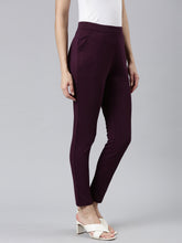 Load image into Gallery viewer, Go Colors Dark Wine Roma Ponte Pants
