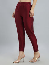 Load image into Gallery viewer, Go Colors Plum Poly Modal Metallic Pants
