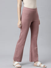 Load image into Gallery viewer, Go Colors Dusty Voilet Cotton Stretch Flared Pant
