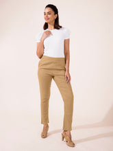 Load image into Gallery viewer, Go Colors Light Brown Linen Pencil Pant
