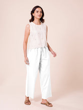 Load image into Gallery viewer, Go Colors White Cotton Wide Leg Pants
