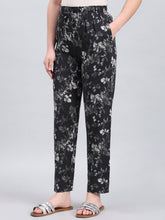 Load image into Gallery viewer, Go Colors Black Woven Viscose Printed Lounge Pants
