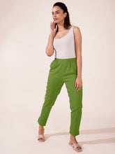 Load image into Gallery viewer, Go Colors Pista Green Cotton Pencil Pant
