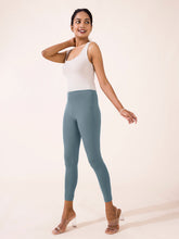 Load image into Gallery viewer, Go Colors Teal Cotton Stretch Ankle Length Leggings

