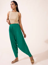 Load image into Gallery viewer, Go Colors Bottle Green Viscose Stretch Patiala
