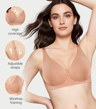 Load image into Gallery viewer, Enamor Innovations Bamboo Bliss, Plunge, Super Soft, Women's everyday T-Shirt Bra - Naturally Absorbent &amp; Antimicrobial, Padded, Wirefree, High Coverage- IO05 (Honey Beige)
