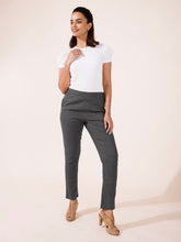 Load image into Gallery viewer, Go Colors Silver Grey Linen Pencil Pant
