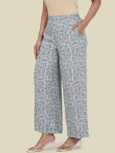 Load image into Gallery viewer, Go Colors Blue Woven Viscose Printed Palazzo
