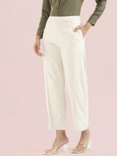Load image into Gallery viewer, Go Colors Cream Ponte Wide Pants
