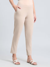 Load image into Gallery viewer, Go Colors Dark Beige Cotton Stretch Kurti Pants
