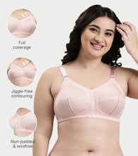 Load image into Gallery viewer, Enamor Innovations Transform M-Frame, Ultimate curve Support, Jiggle control, Women's Bra - Non Padded, Wirefree, Full Coverage - F096 (Available in Plus Sizes) (Pearl)
