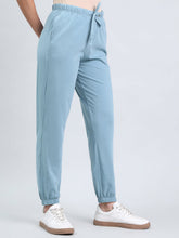Load image into Gallery viewer, Go Colors Dusty Blue Cotton Stretch Casual Joggers
