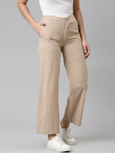 Load image into Gallery viewer, Go Colors Beige Cotton Stripes Cargo Pant
